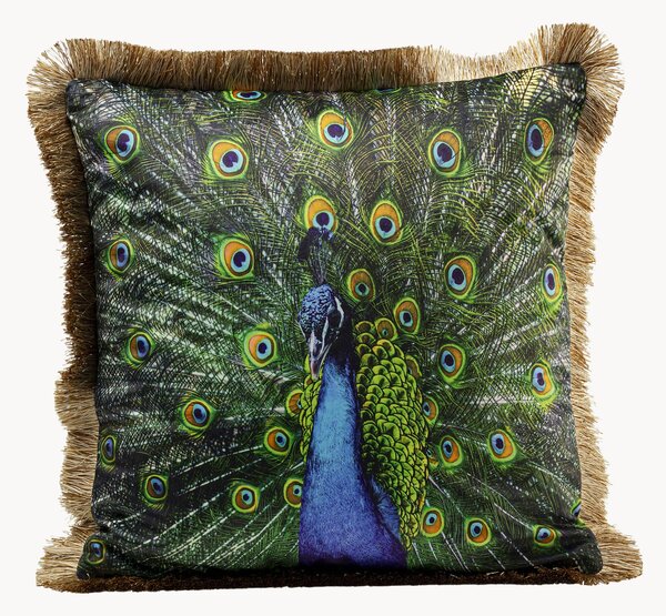 Poduszka z aksamitu Peacock
