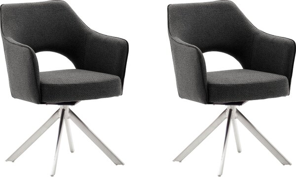 Zestaw dwóch krzeseł w stylu vintage - antracyt