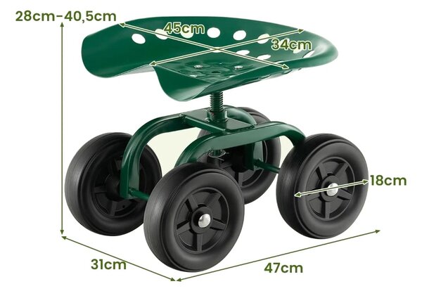 Obrotowy taboret ogrodowy 360°