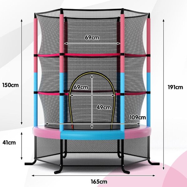 Trampolina ogrodowa z siatką zabezpieczającą Ø165 cm