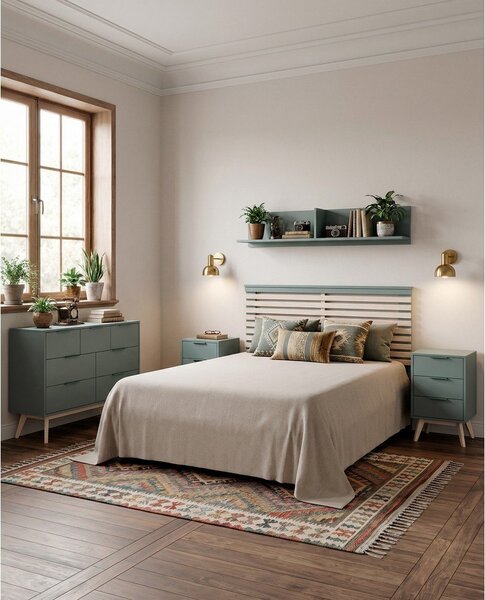 Szarozielona komoda 120x83x40 cm Pisco – Marckeric