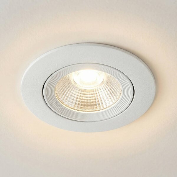 Sigor Wpuszczany spot sufitowy LED Diled, Ø 8,5 cm, 6 W, 3000 K, biały możliwość ściemniania, biały / opal, salon / jadalnia, aluminium, nowoczesny