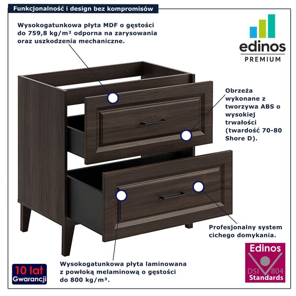 Szafka pod umywalkę w kolorze Dąb Ristretto C2-Z35