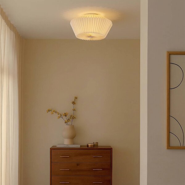 Lampa sufitowa Magali Lindby, możliwość ściemniania, biały / opal, salon / jadalnia, papier / lunolit / lunopal