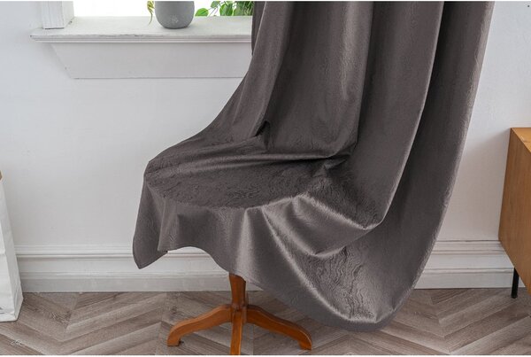Zasłona zaciemniająca DUNES VELVET 140x250 cm, ciemnoszara Zawieszanie: Metalowe pierścienie