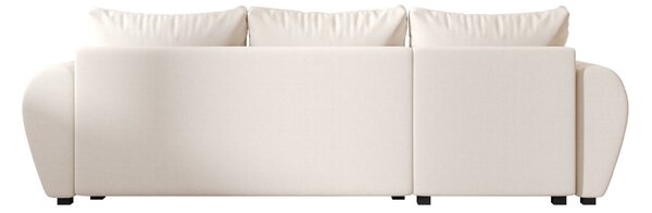 Rozkładana narożna sofa SEVIO 246x145 cm, kremowa, uniwersalna + 2 poduszki GRATIS