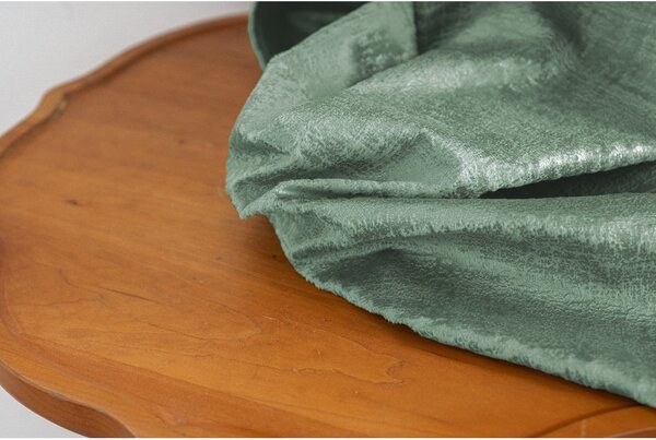 Zaciemniająca zasłona LOOM VELVET 140x250 cm, zielona Zawieszanie: Metalowe pierścienie