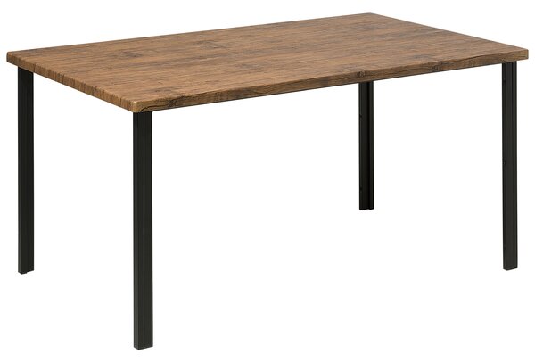 Stół do jadalni w stylu industrialnym MDF stalowe nogi ciemne drewno Laredo Beliani
