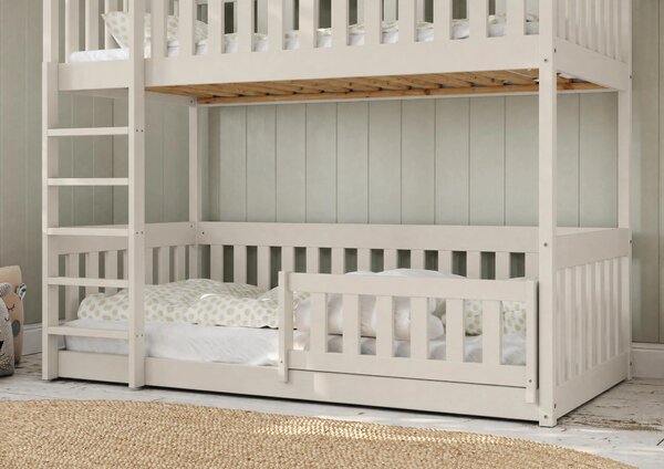 Łóżko piętrowe 2 os. MIKOŁAJ - Wysokie Barierki | Gęsta Zabudowa | Lite Drewno Sosnowe - Kaszmir