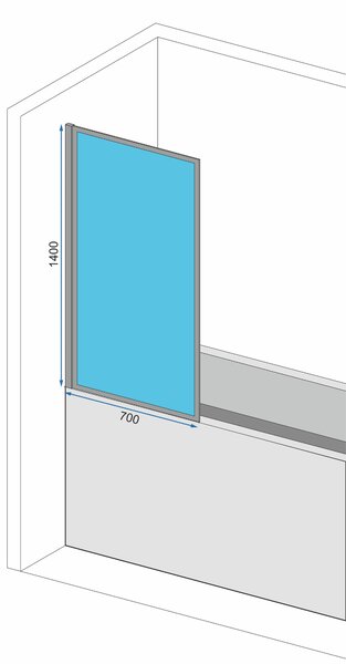 Parawan nawannowy Rea Lagos-1 Fix Stały 70 Black