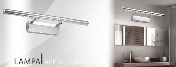 LAMPA KINKIET ŁAZIENKOWY LED NAD LUSTRO 5W 40CM APP361-1W