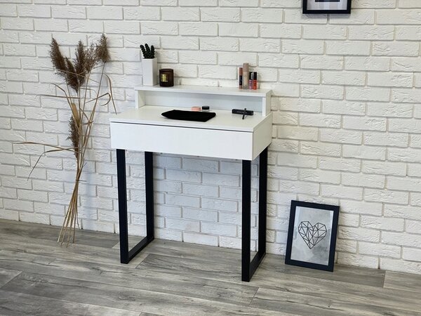 Toaletka / konsola "LENA PLUS" biały mat 75cm, czarne U