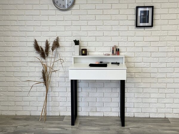 Toaletka / konsola "LENA PLUS" biały mat 75cm, czarne U