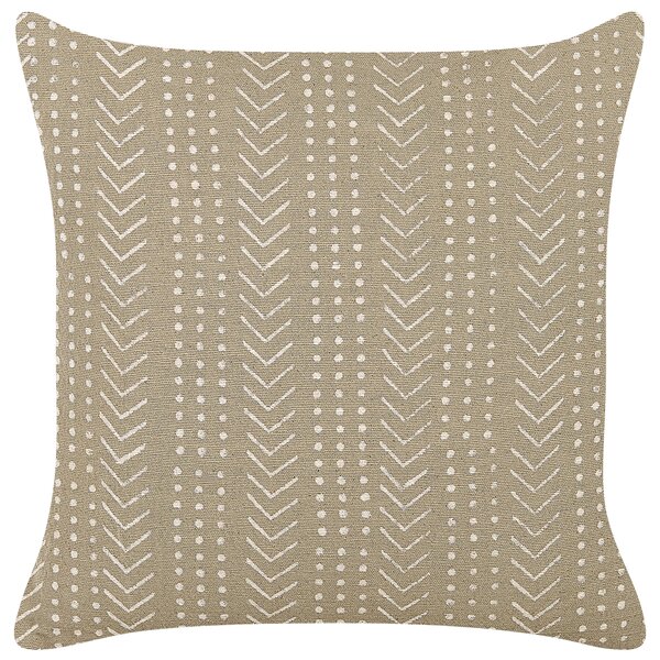 Bawełniana poduszka dekoracyjna wzór geometryczny 45x45 cm szara Senecio Beliani