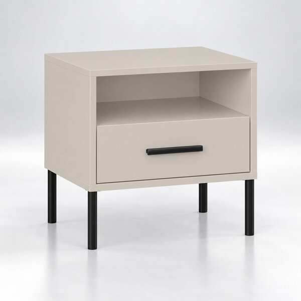 Szafka nocna LOFT 1S 53 cm – 1 szuflada na metalowych nogach | ArtD Home