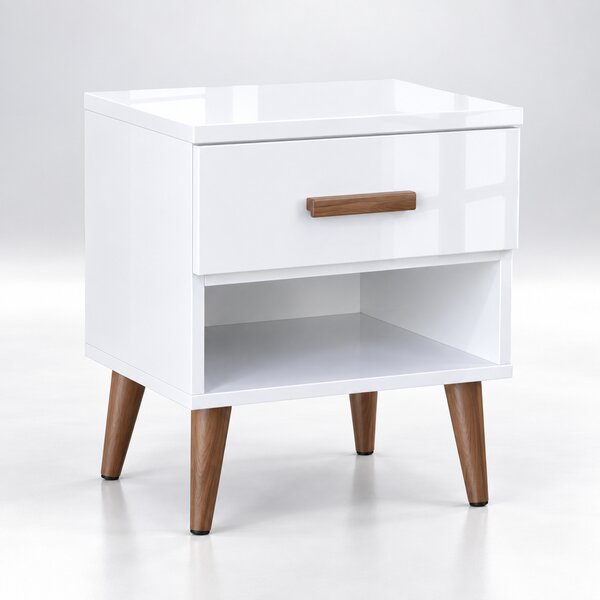 Szafka nocna SKOS 1S 40 cm – 1 szuflada na drewnianych nogach | ArtD Home