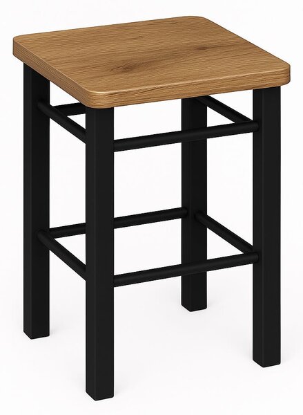 Taboret SZCZEBEL 30 cm – drewniane siedzisko i wysoka rama | ArtD Home