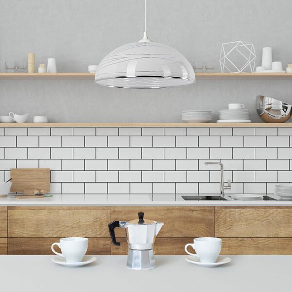 Biała kuchenna lampa wisząca - S735-Ankona