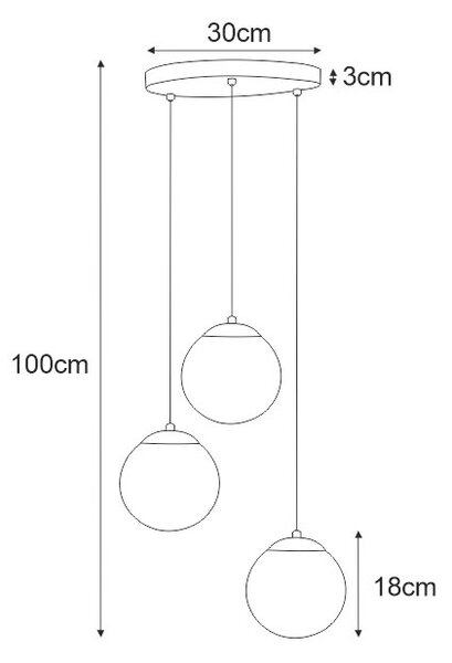 Lampa wisząca nad stół ze szklanymi kloszami - S761 K4-S04