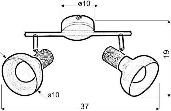 Biała lampa sufitowa loftowa - 3X K096 E5-C15