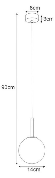 Lampa wisząca szklana kula 14 cm - 2X S764 L5-H79
