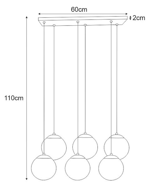 Lampa Wisząca Nad Stół Szklane Kule T6-C71