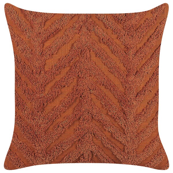 Poduszka dekoracyjna bawełna 45 x 45 cm geometryczny wzór pomarańczowa Lewisia Beliani