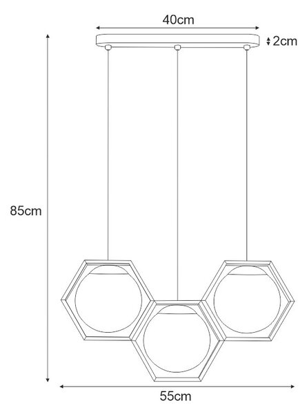 Geometryczna potrójna lampa wisząca nad stół - S770 S7-A19