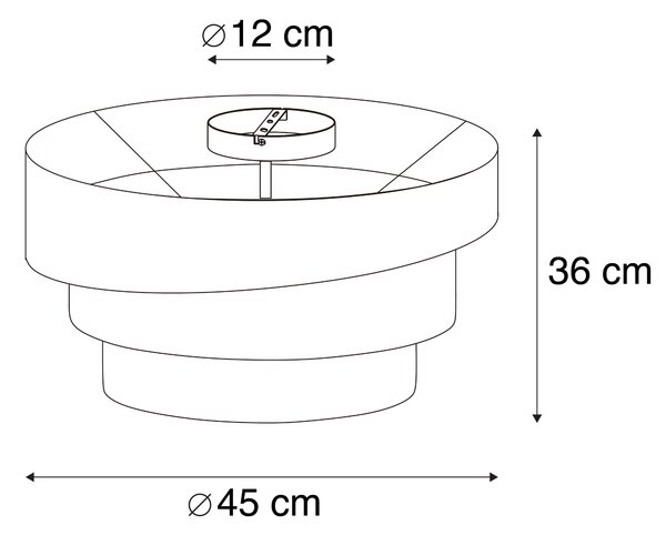 Nowoczesna lampa sufitowa czarna 45 cm 3-światła - Drum Trio Oswietlenie wewnetrzne