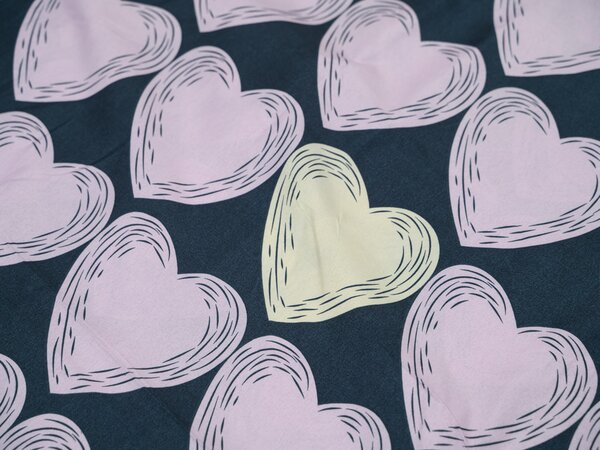 Pościel z mikrofibry VIOLET HEARTS jasnofioletowa Rozmiar pościeli: 2 szt 70 x 80 cm | 160 x 200 cm