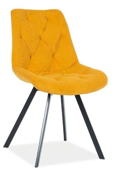 Krzesło tapicerowane VALENTE MATT VELVET żółte SIGNAL