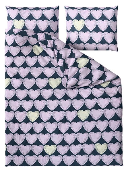 Pościel z mikrofibry VIOLET HEARTS jasnofioletowa Rozmiar pościeli: 2 szt 70 x 80 cm | 160 x 200 cm