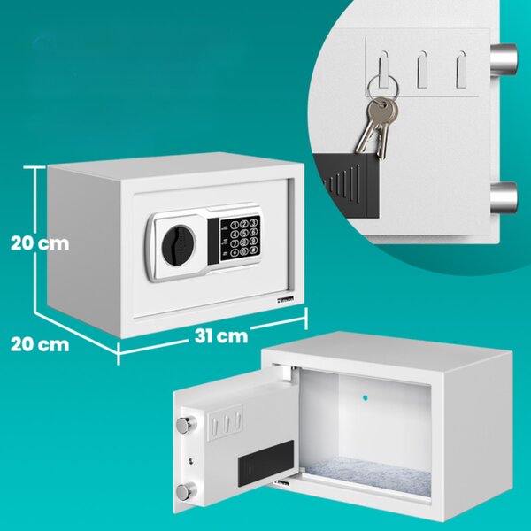 Elektroniczny sejf meblowy SAFETY, 31 x 20 x 20cm, srebrna Deuba