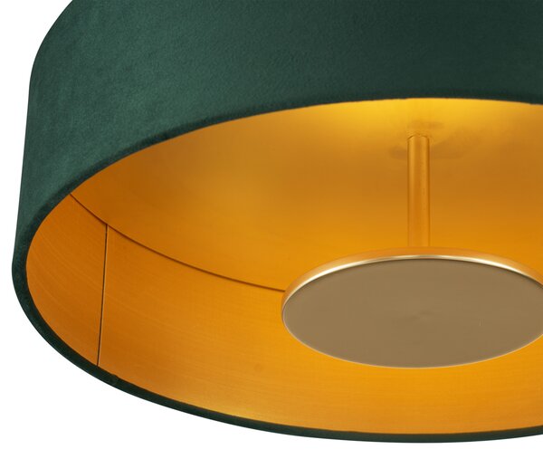 Nowoczesna lampa sufitowa zielony aksamit z LED z 3-stopniową regulacją ściemniania - Bredow