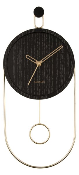 Oryginalny zegar czarny z wahadłem Karlsson MHD0-08-47