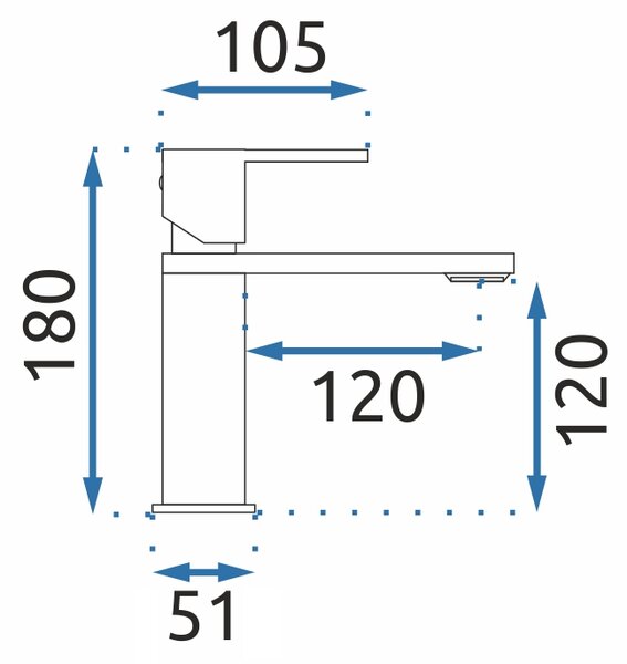 Bateria Umywalkowa REA FLIP Czarna Niska