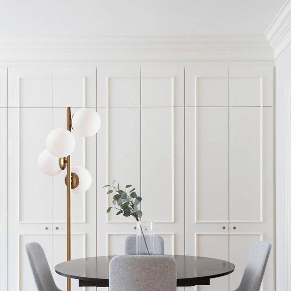 Lampa stojąca Faze Opviq, mosiężny / złoty, salon / jadalnia, metal