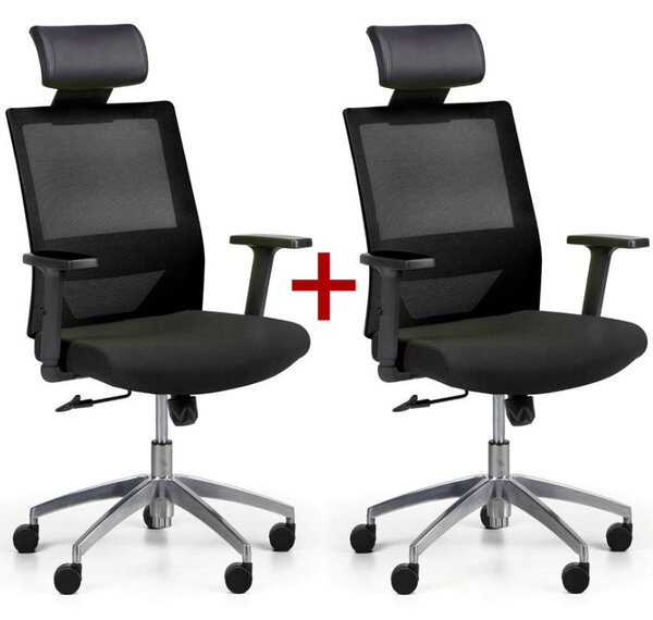 Krzesło biurowe WOLF II 1+1 GRATIS, czarny