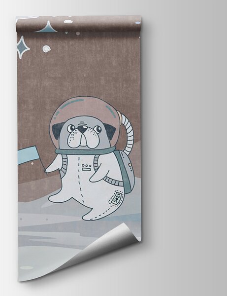 Fototapeta Kreskówkowa scena kosmiczna z planetami i gwiazdami, Fototapety Dziecięce, Popularne Fototapety, u62416v2 - Tapeko.pl