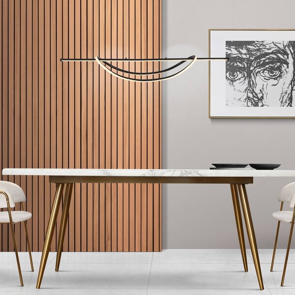Lampa wisząca Ambar Milagro Lighting, czarny, salon / jadalnia, metal, nowoczesny