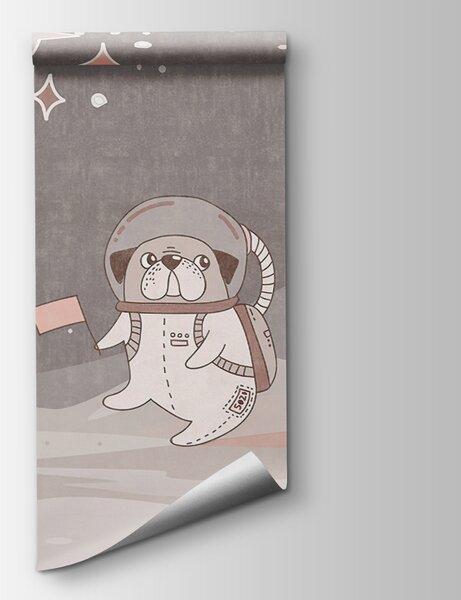 Fototapeta Kreskówkowa scena kosmiczna z planetami i zwierzętami, Fototapety Kosmos, Popularne Fototapety, u62416v3 - Tapeko.pl