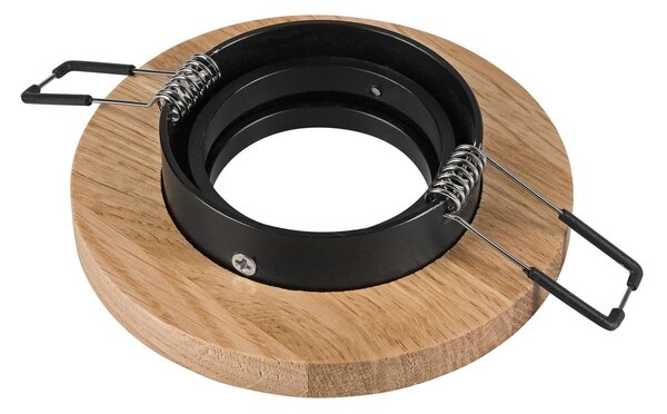 Lampa sufitowa wpuszczana Tobby, Ø 10 cm, zestaw 3 szt., drewno dębowe GU10 Tobby Lamkur, możliwość ściemniania, jasne drewno, salon / jadalnia, drewno, skandynawski