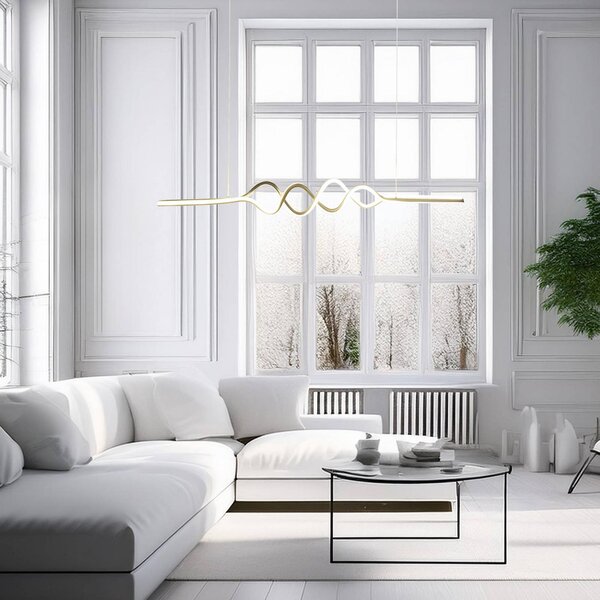Lampa wisząca Ancona Milagro Lighting, mosiężny / złoty, salon / jadalnia, metal, nowoczesny