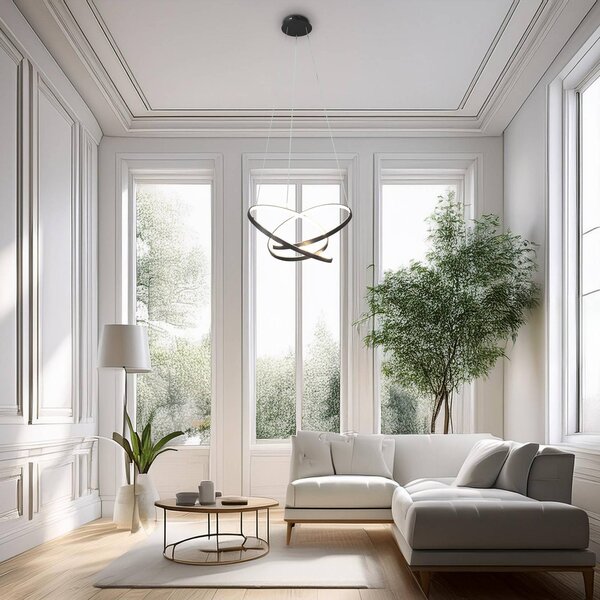 Lampa wisząca Empoli Milagro Lighting, czarny, salon / jadalnia, metal, nowoczesny