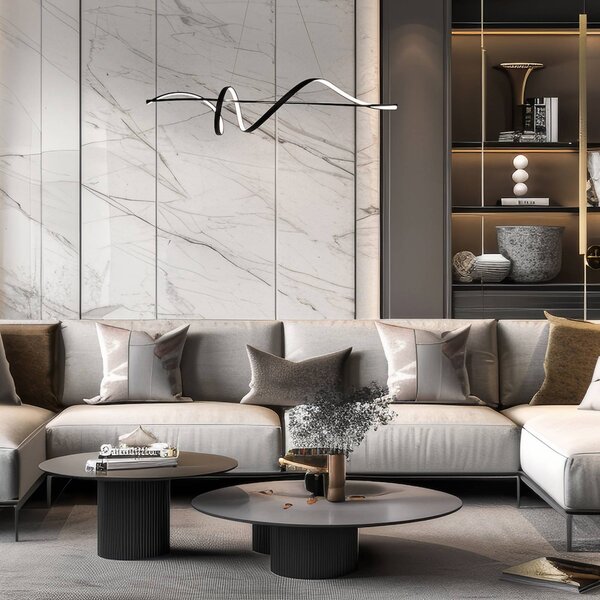 Lampa wisząca Sash Milagro Lighting, czarny, salon / jadalnia, metal, nowoczesny