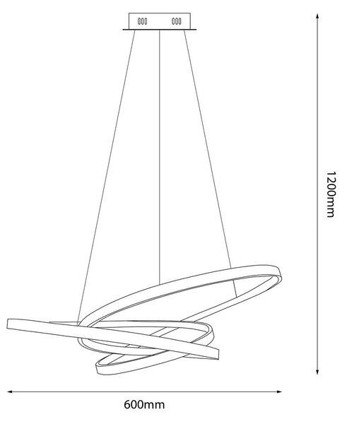 Lampa wisząca Empoli Milagro Lighting, czarny, salon / jadalnia, metal, nowoczesny