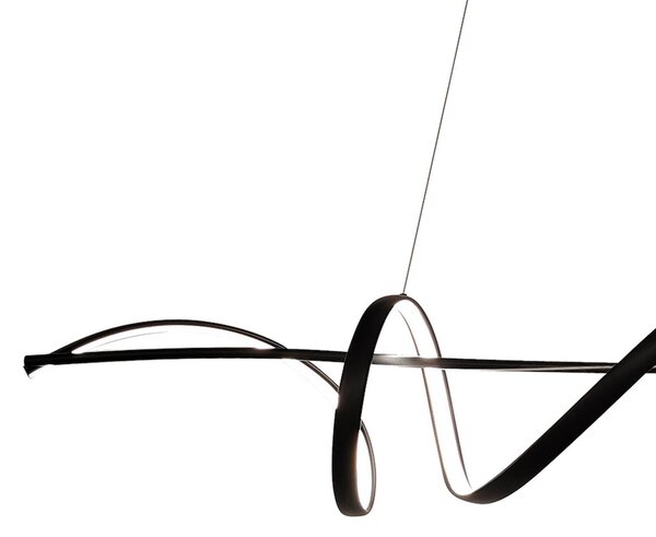 Lampa wisząca Sash Milagro Lighting, czarny, salon / jadalnia, metal, nowoczesny