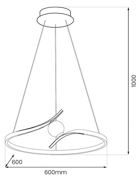 Lampa wisząca Perla Milagro Lighting, czarny, salon / jadalnia, metal, nowoczesny