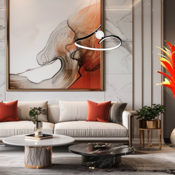 Lampa wisząca Perla Milagro Lighting, czarny, salon / jadalnia, metal, nowoczesny