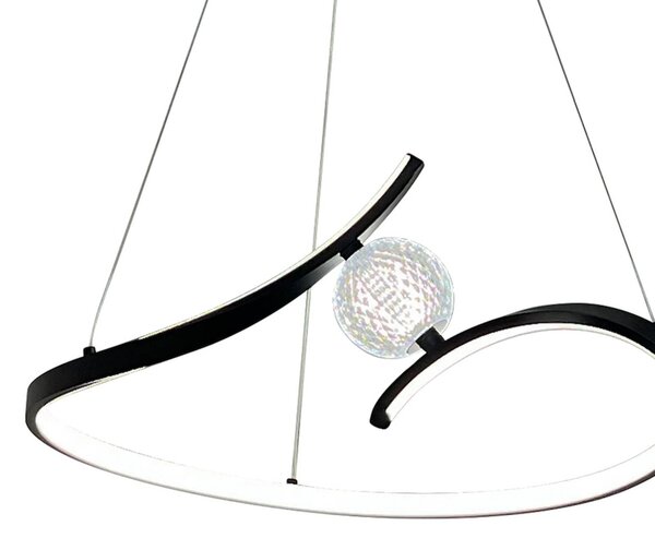 Lampa wisząca Perla Milagro Lighting, czarny, salon / jadalnia, metal, nowoczesny